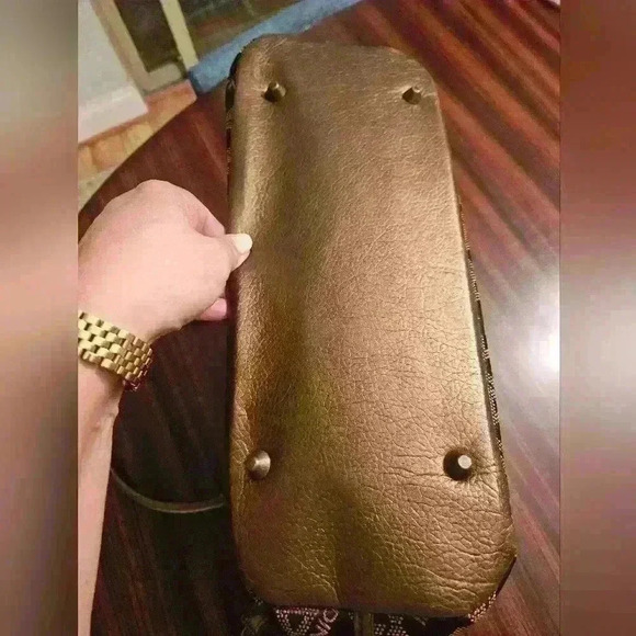 Adrienne Vittadini Large Laptop Travel Tote Fabric with Leather Trim EUC - Picture 3 of 16